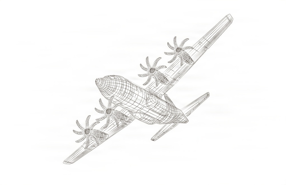 Eight-Bladed Propeller C-130 Hercules Drawing