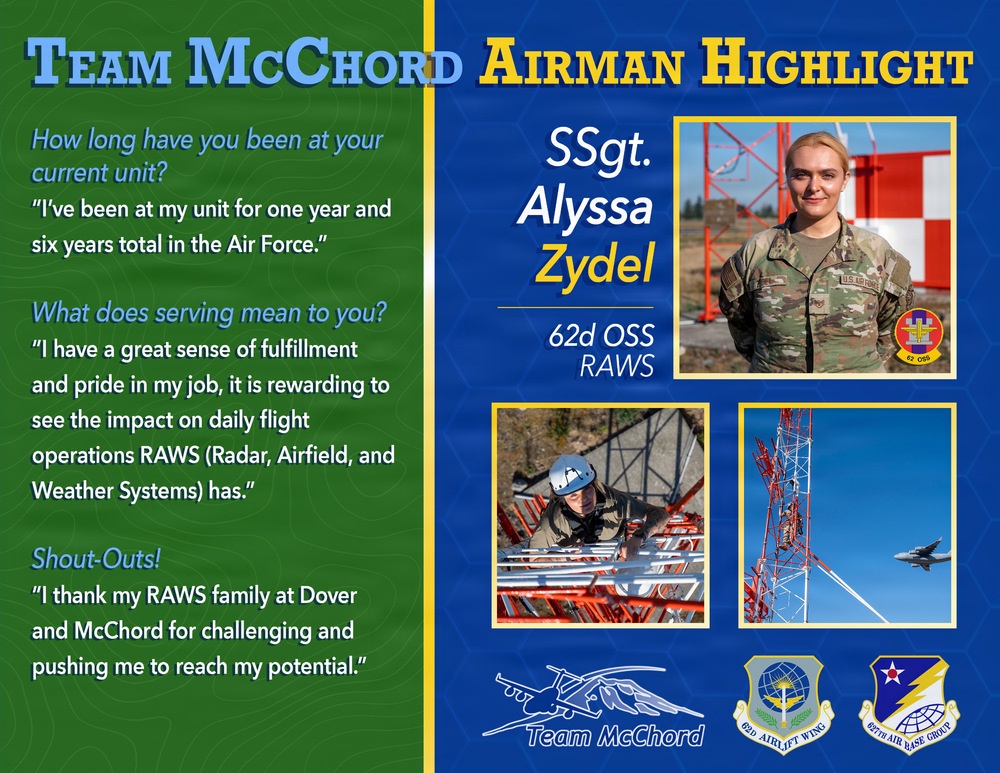 Airman Highlight Graphic - SSgt. Zydel