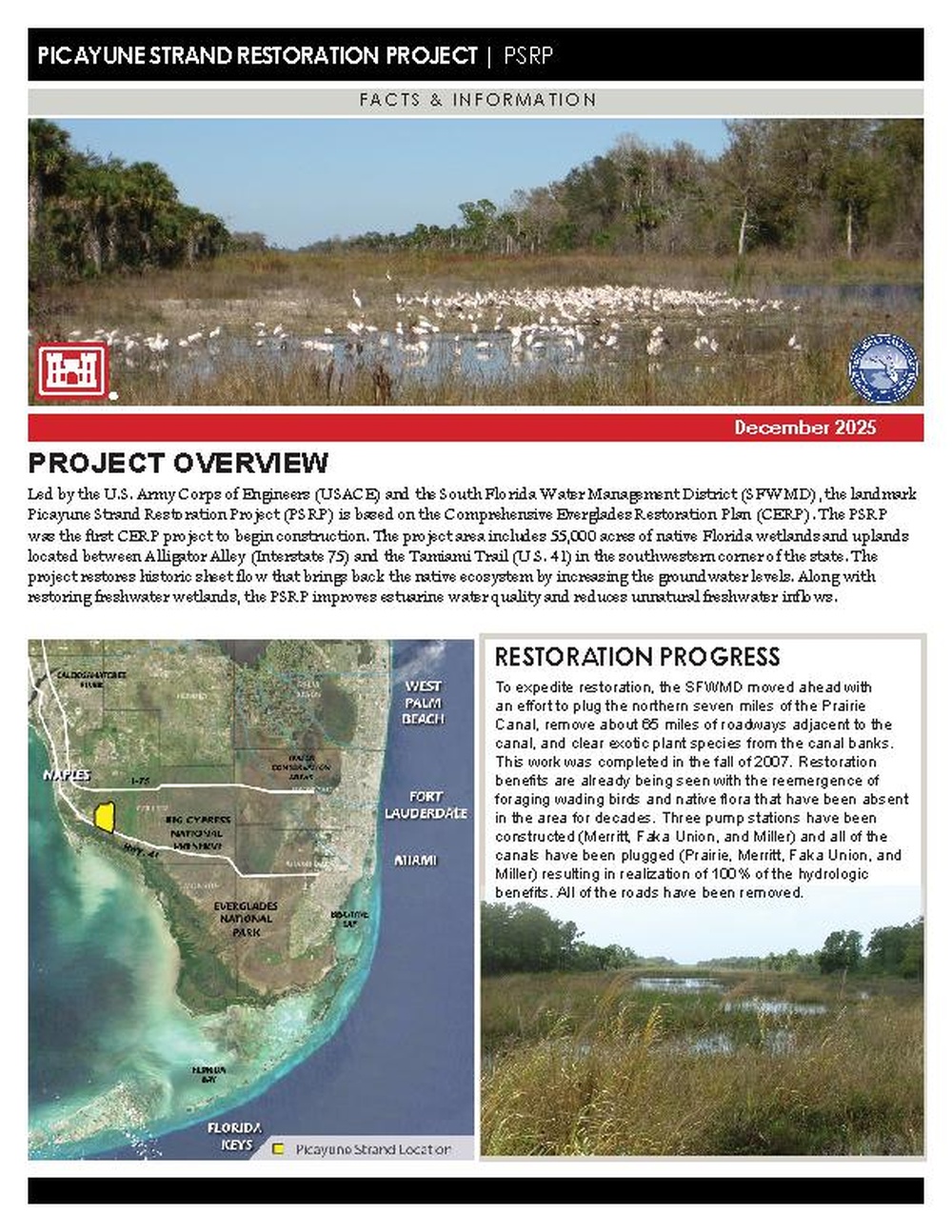 Picayune Strand Restoration Project 2026 Fact Sheet