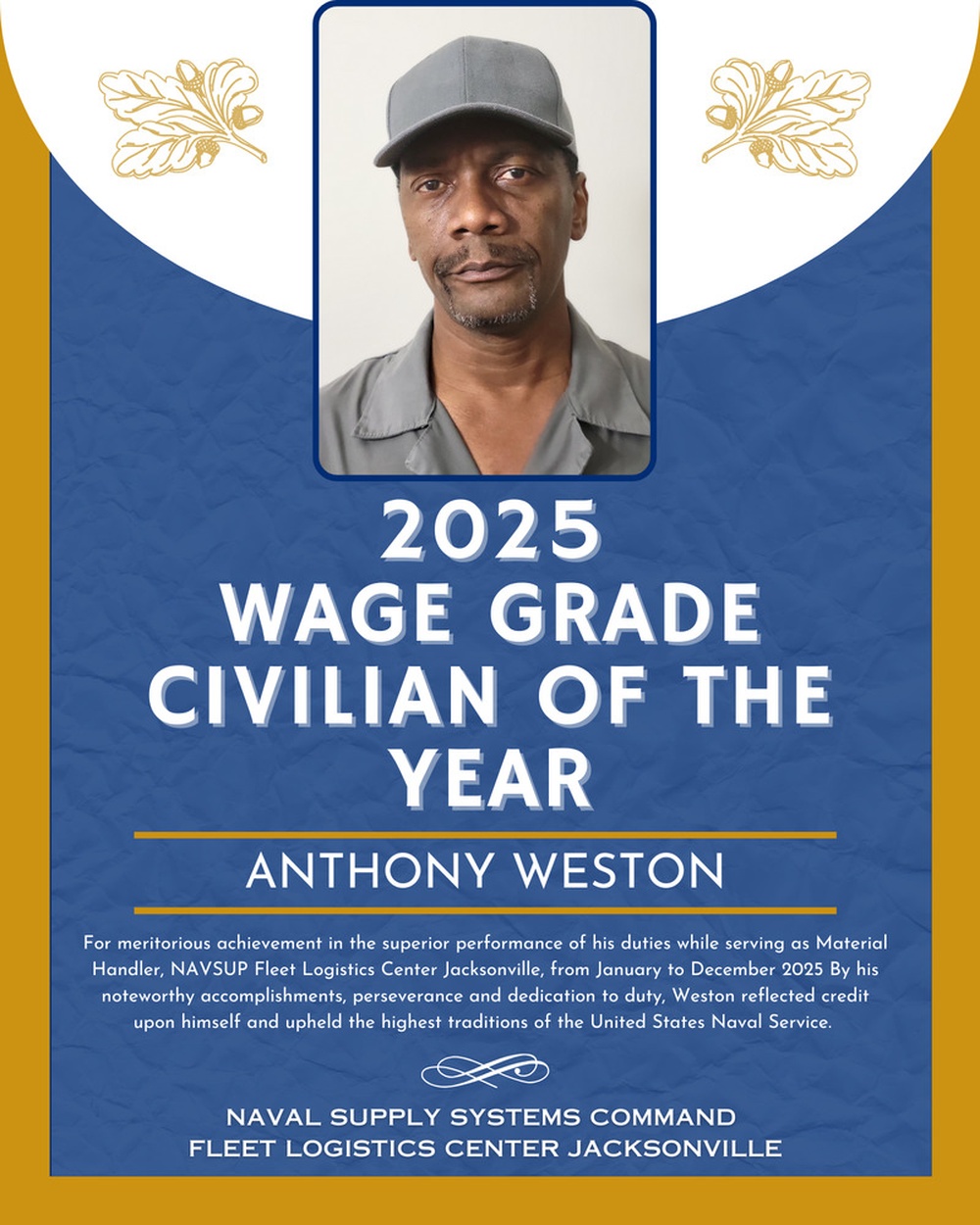 2025 Wage Grade Civilian of the Year
