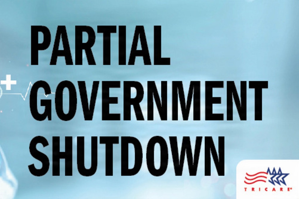 TRICARE Partial Government Shutdown graphic 500x333px