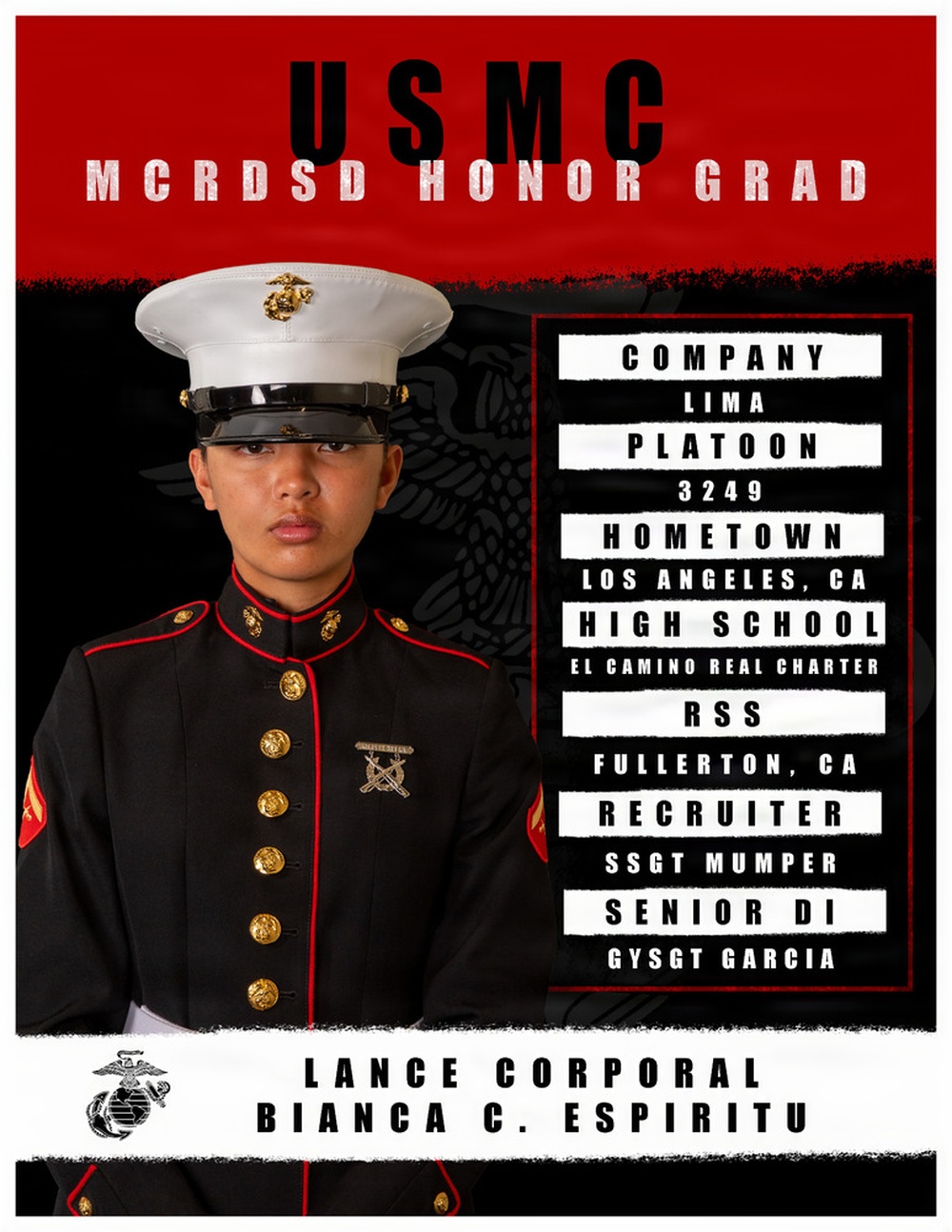 Lima Company Honor Graduate