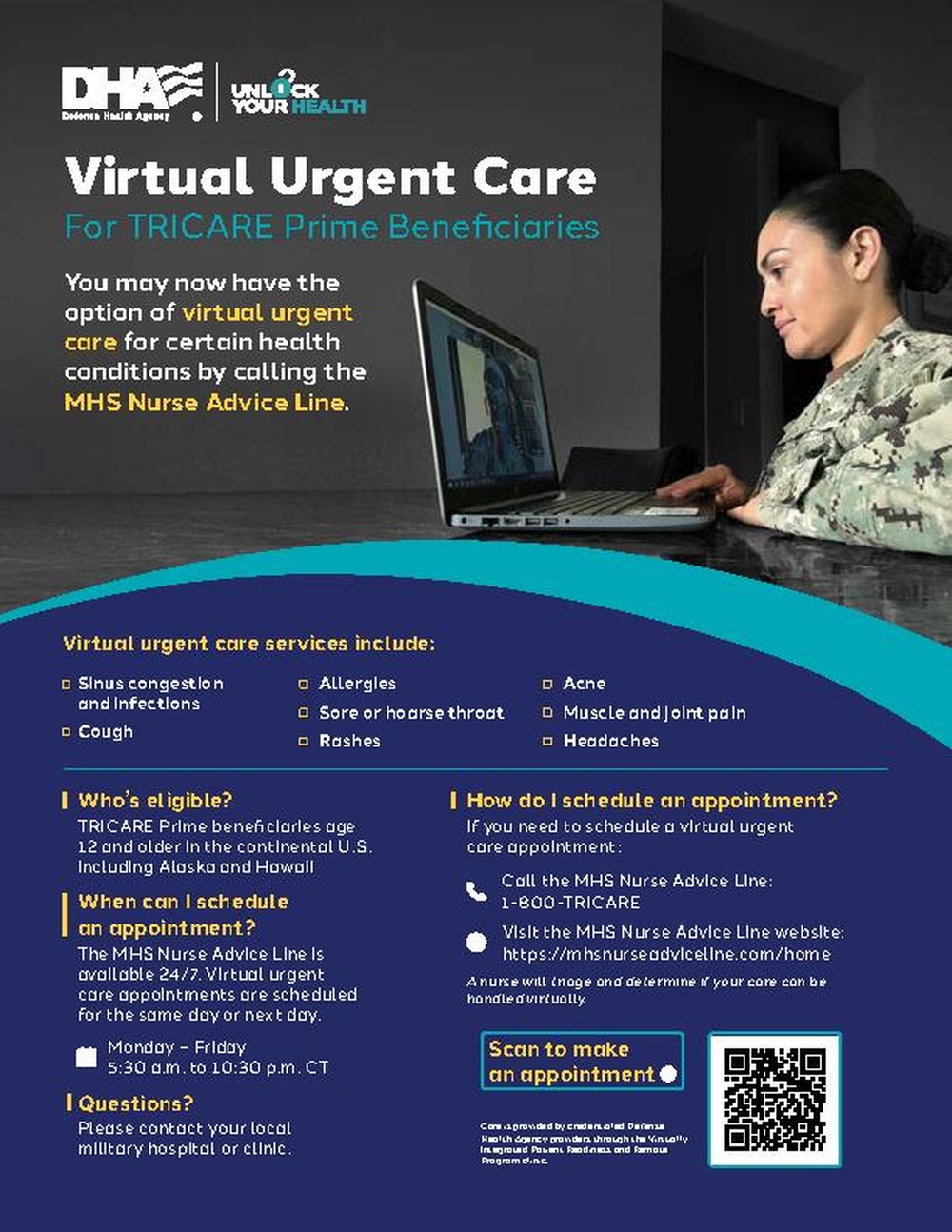 One Pager: Virtual Urgent Care for TRICARE Prime Beneficiaries