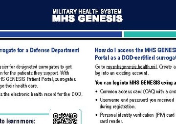 Half-Flyer: MHS GENESIS Surrogate Patient Portal Access FAQ