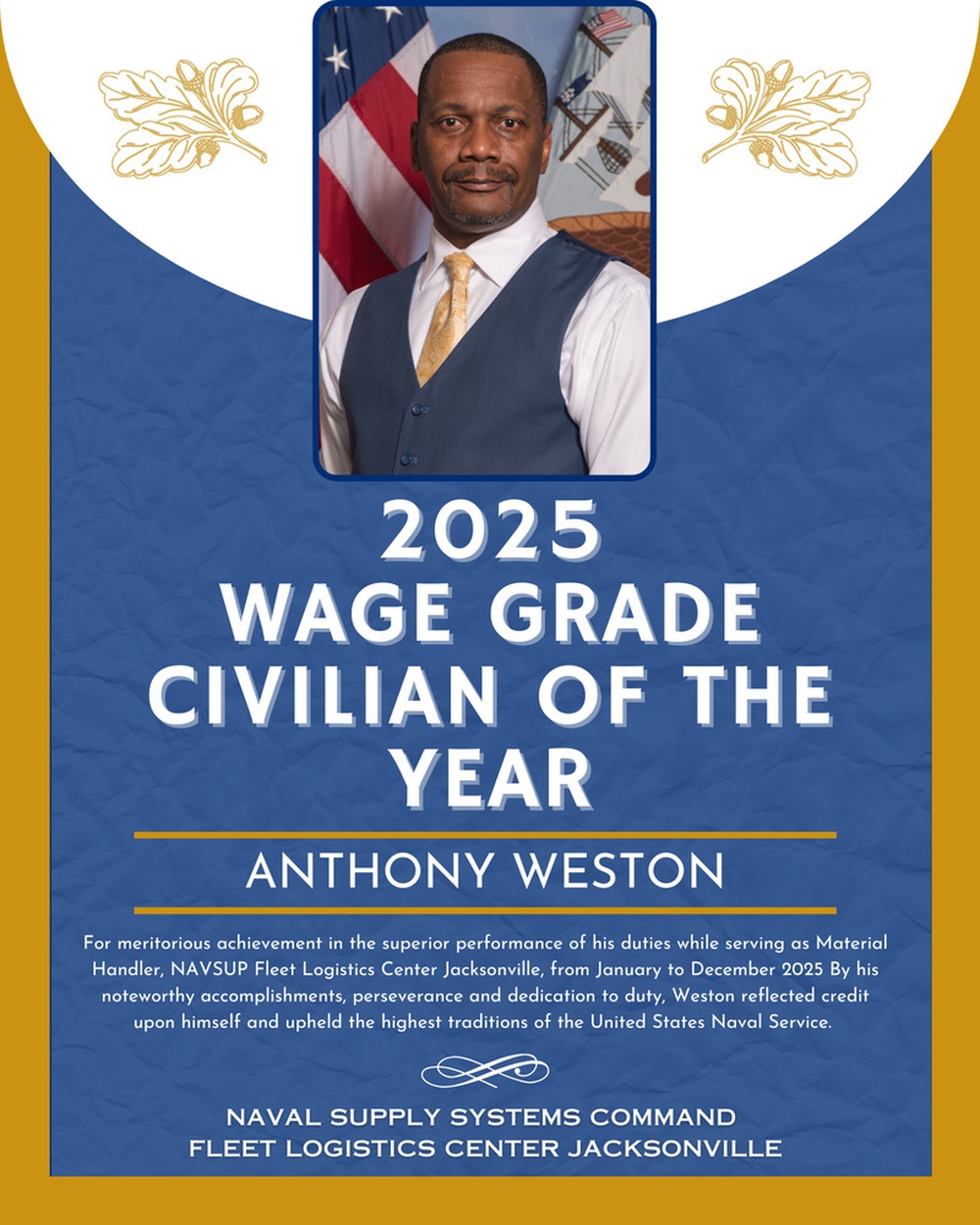 2025 Wage Grade Civilian of the Year