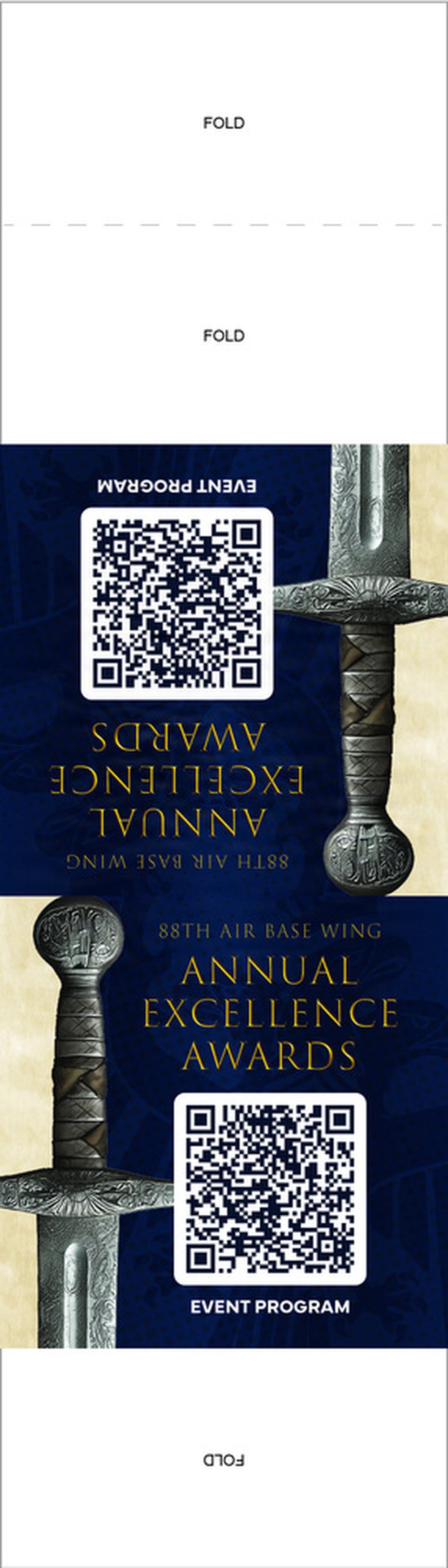 88th Air Base Wing presents the 2025 Annual Excellence Awards: QR to Program table tent