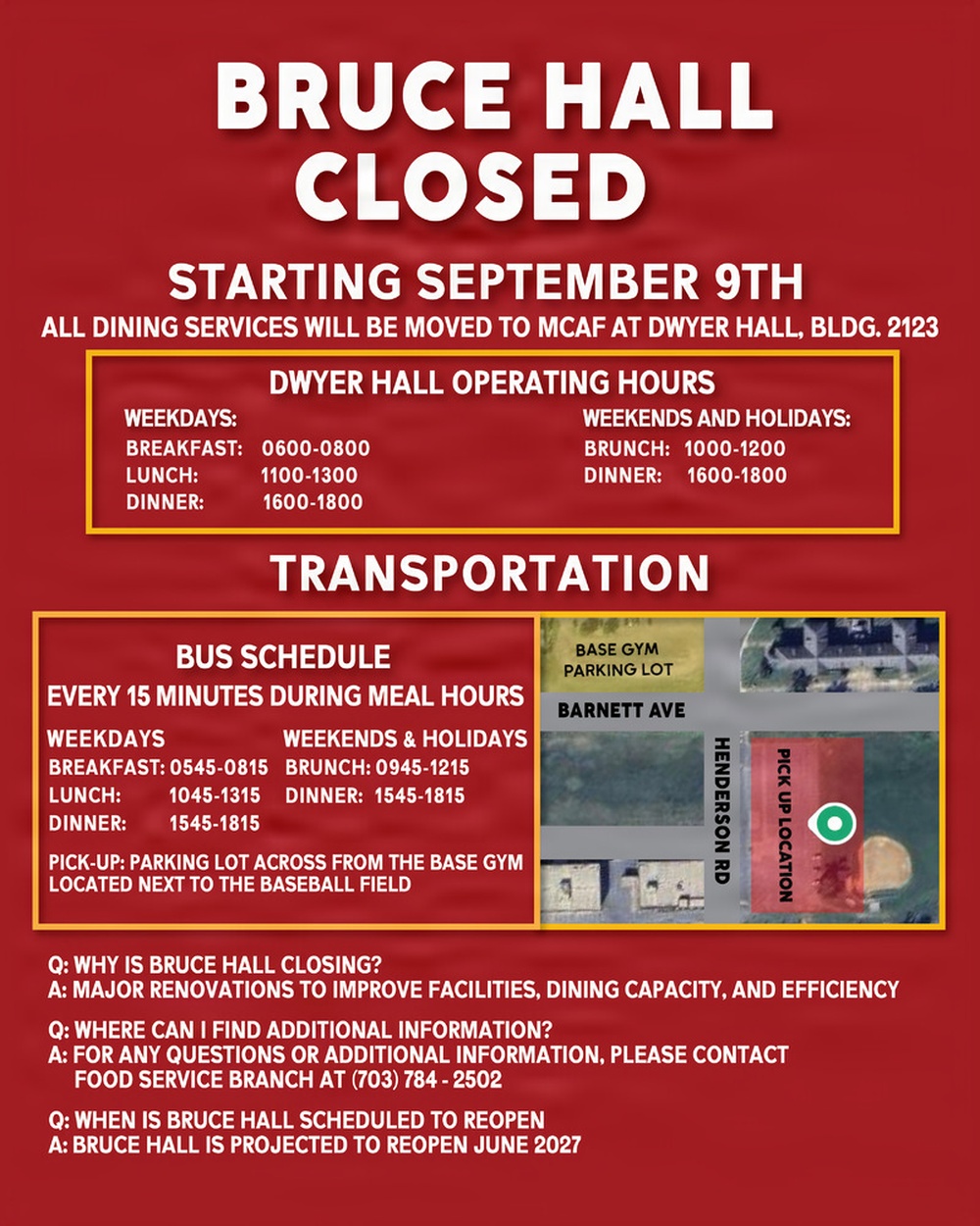 Bruce Hall Closure Graphic