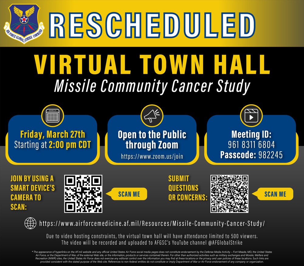 AFGSC announces MCCS Virtual Town Hall Rescheduled for March 27, 2026