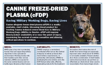 Canine Freeze-Dried Plasma (cFDP)