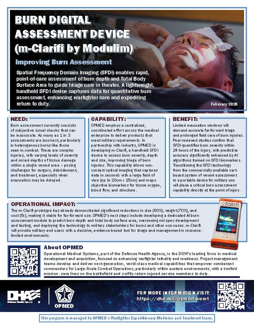 Burn Digital Assessment Device (mClariff by Modulim)