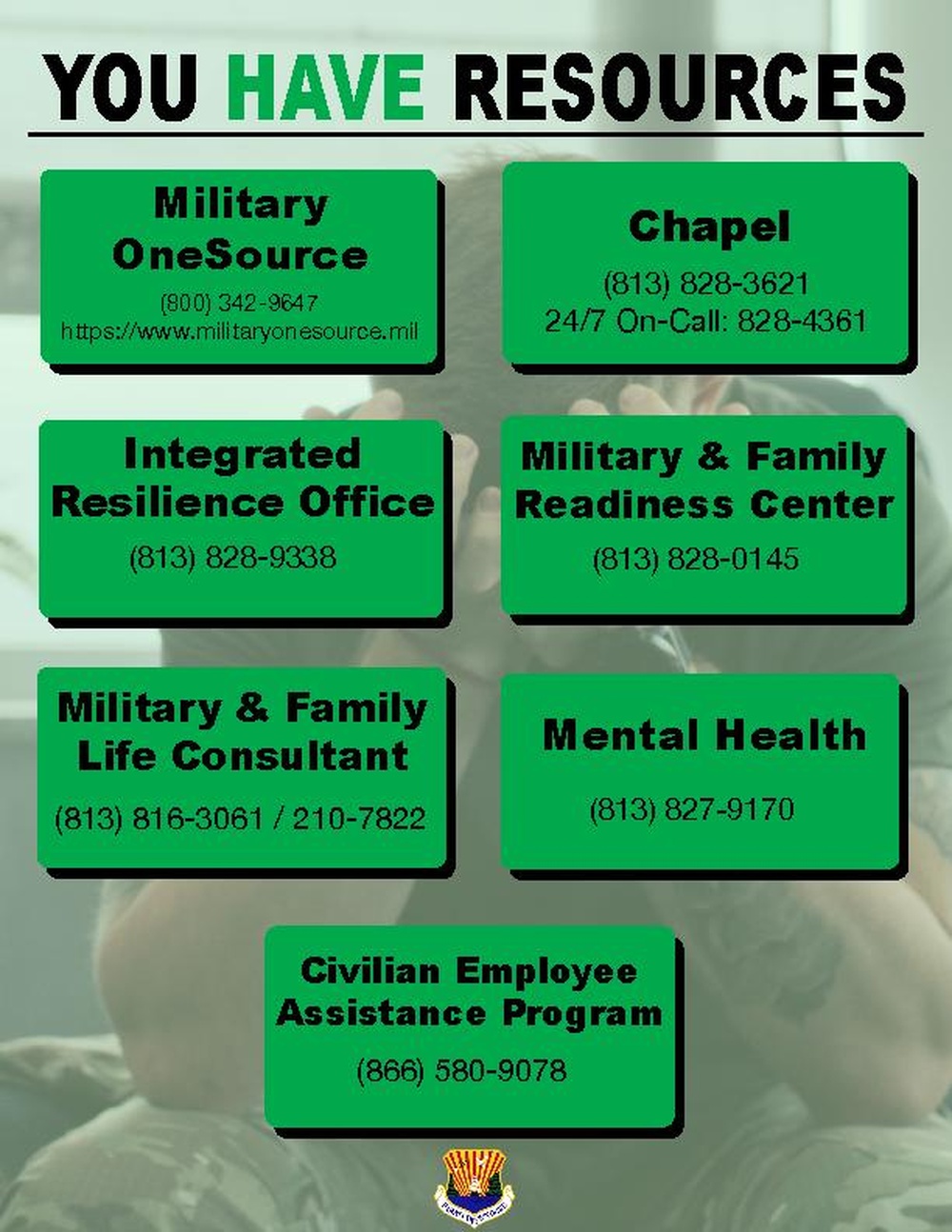 MacDill You Have Resources Graphic