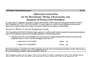 Affirmative Action Plan for the Recruitment, Hiring, Advancement, and Retention of Persons with Disabilities