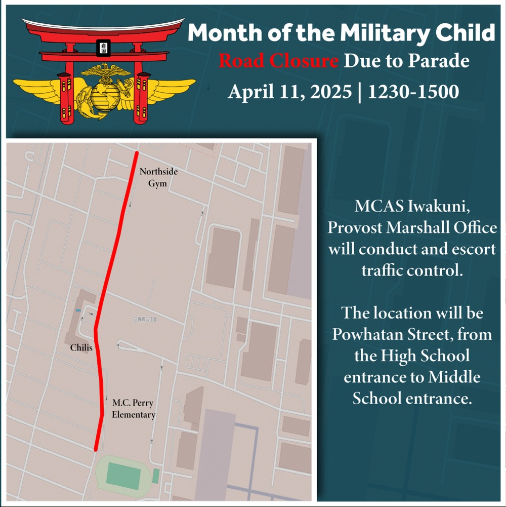 MCAS Iwakuni Month of the Military Child Road Closure 2025