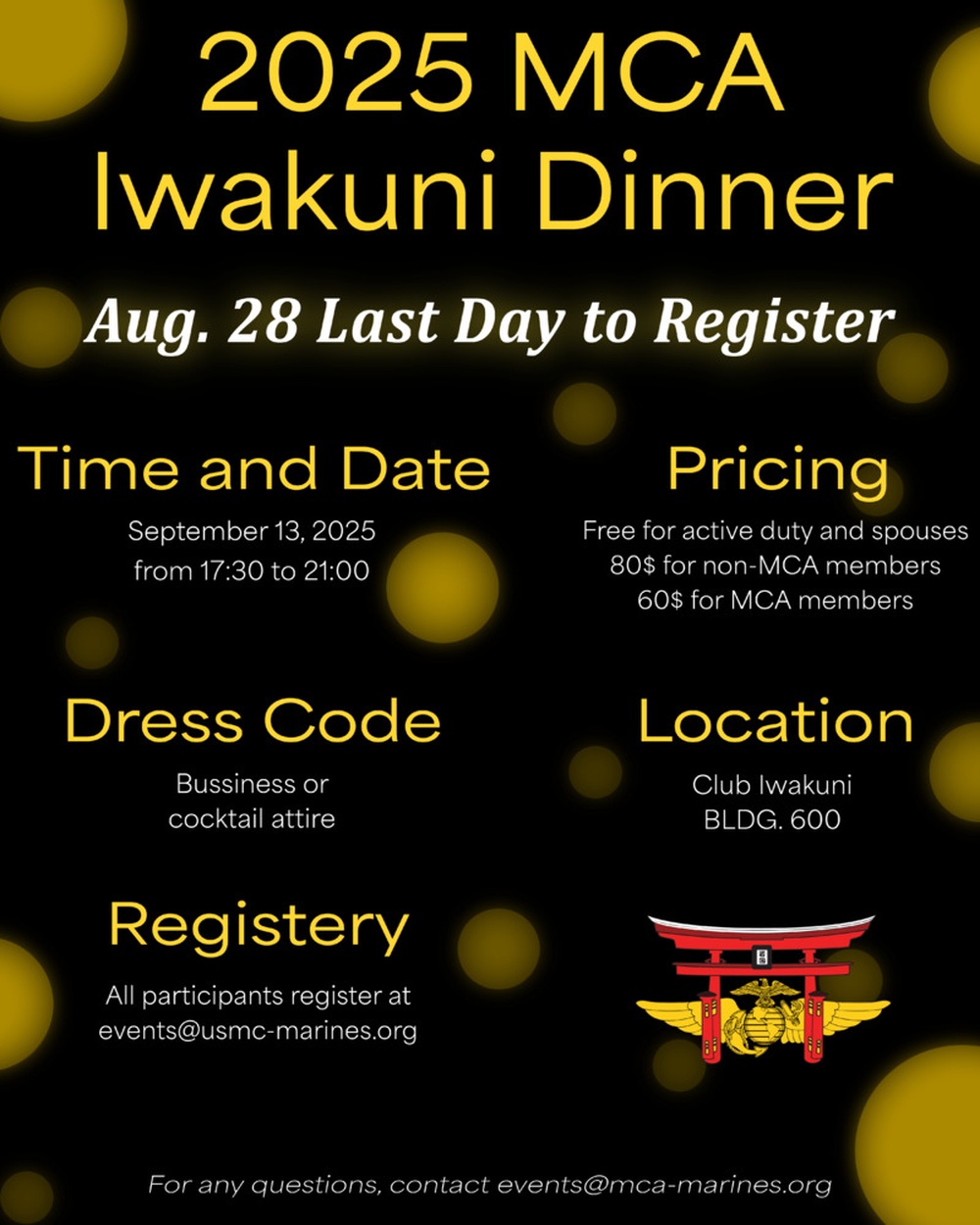 MCA Iwakuni Dinner event 2025