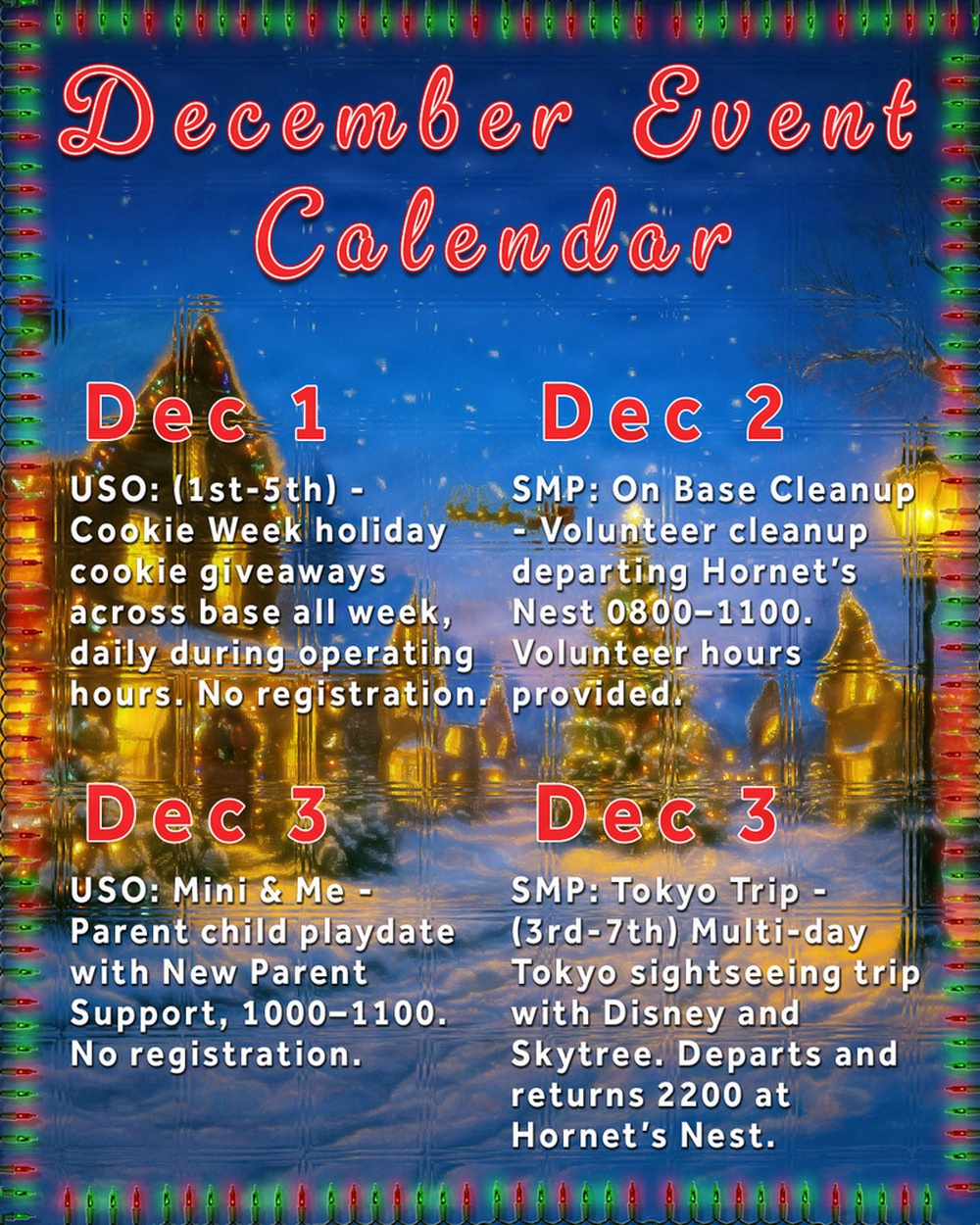 MCAS Iwakuni December Event Calendar 2025