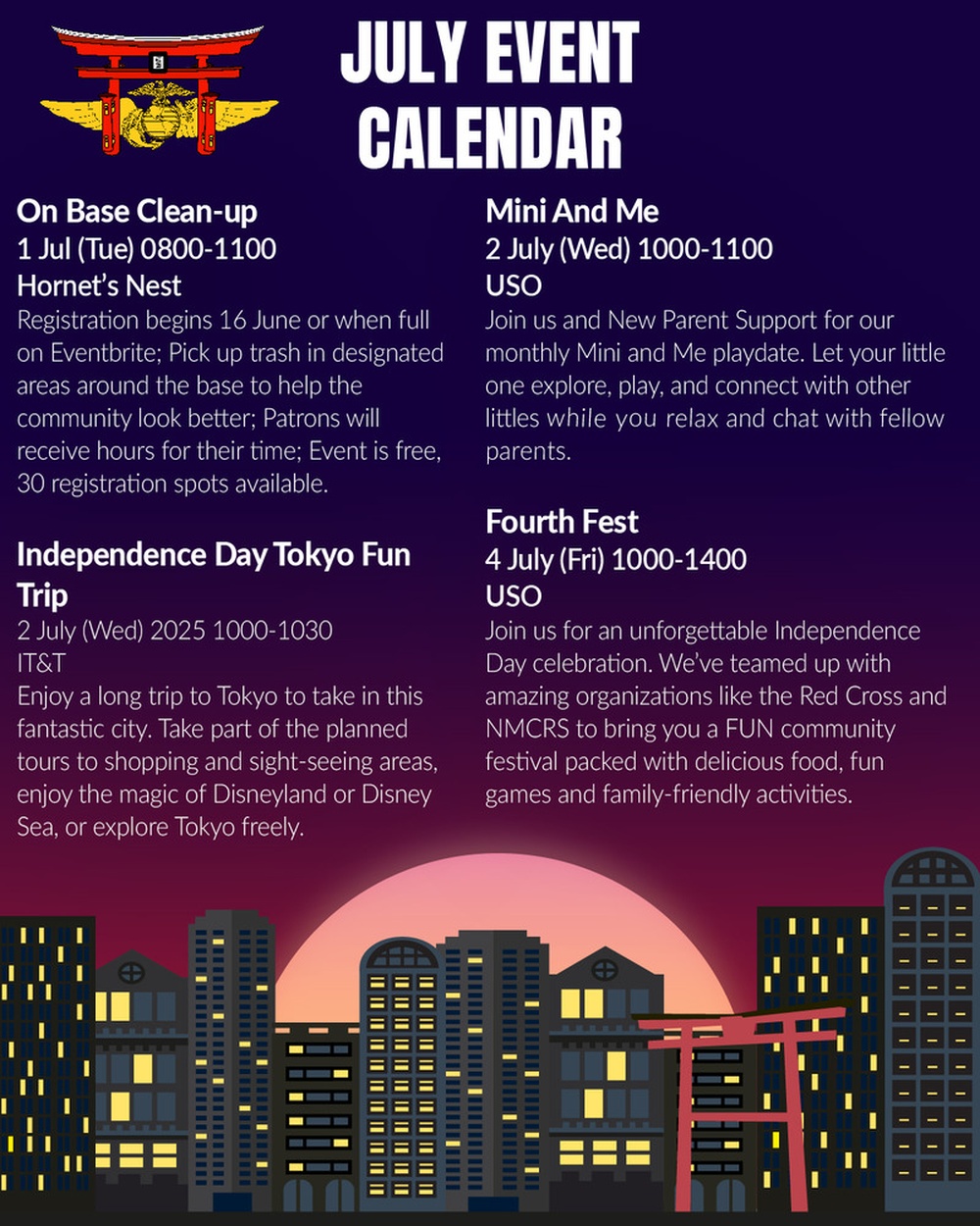 MCAS Iwakuni July Event Calendar 2025