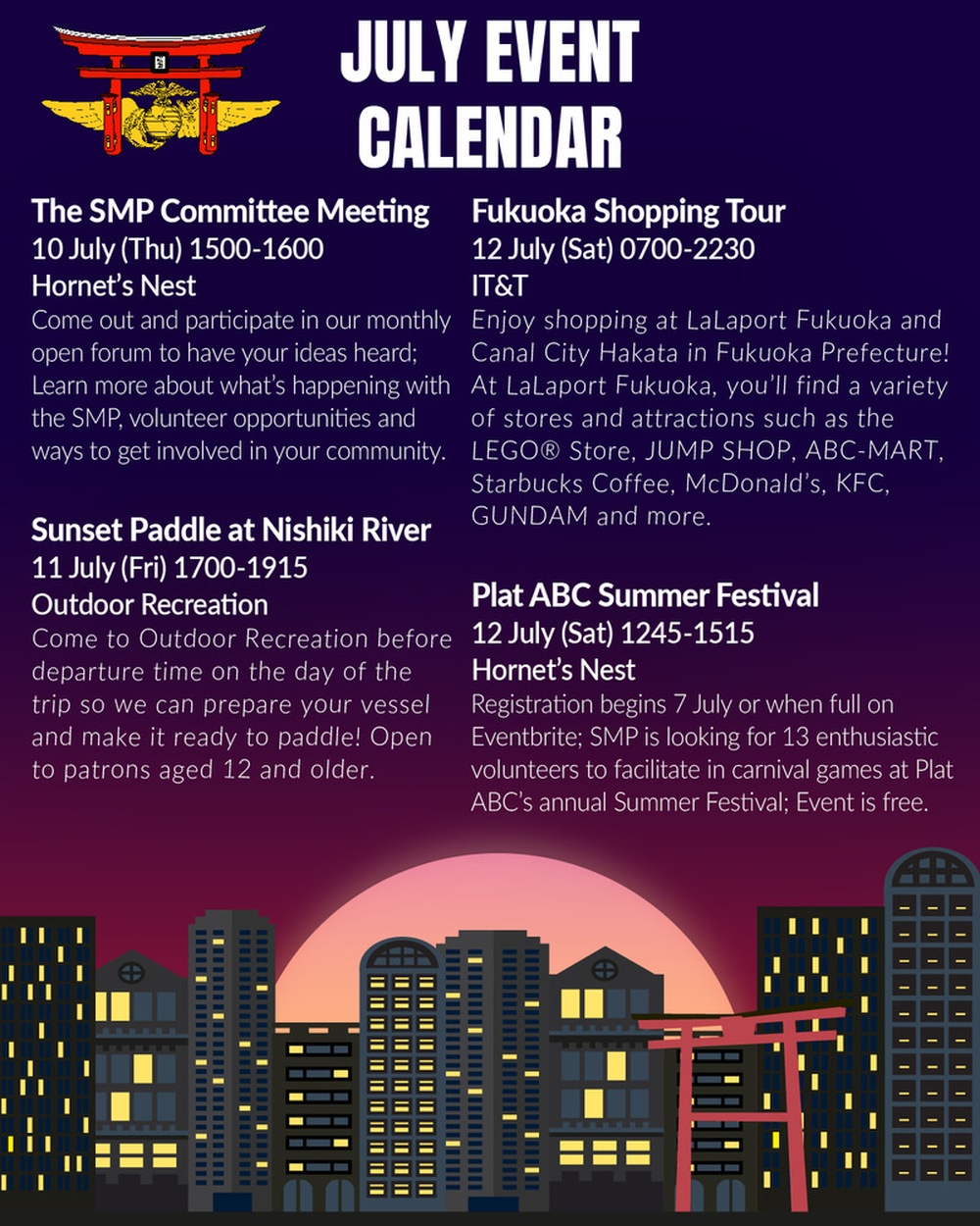 MCAS Iwakuni July Event Calendar 2025
