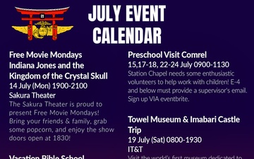 MCAS Iwakuni July Event Calendar 2025