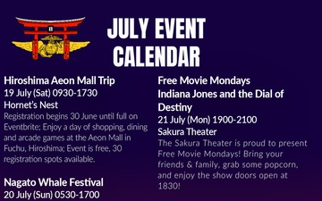 MCAS Iwakuni July Event Calendar 2025
