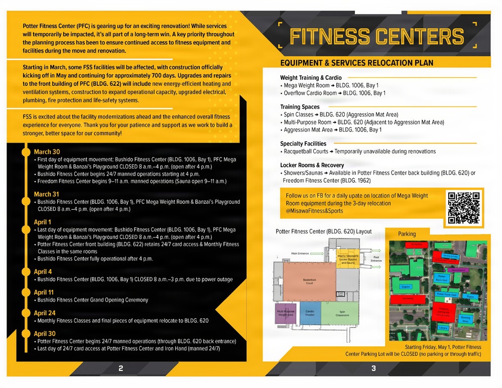 Fitness access remains mission-focused during Potter renovation