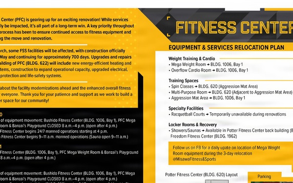 Fitness access remains mission-focused during Potter renovation