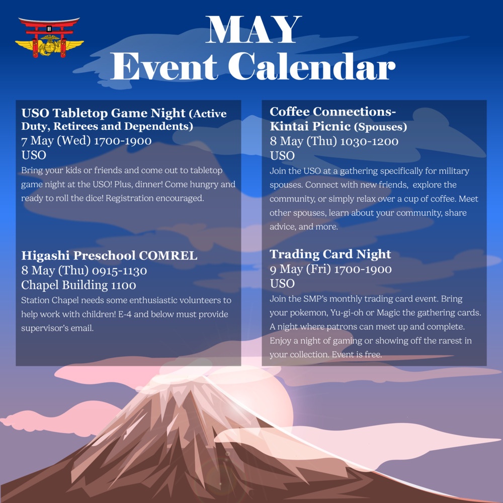 MCAS Iwakuni May 2025 Event Calendar
