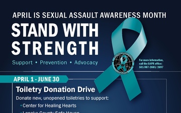 Sexual Assault Awareness Month graphic highlights April support events at Little Rock AFB