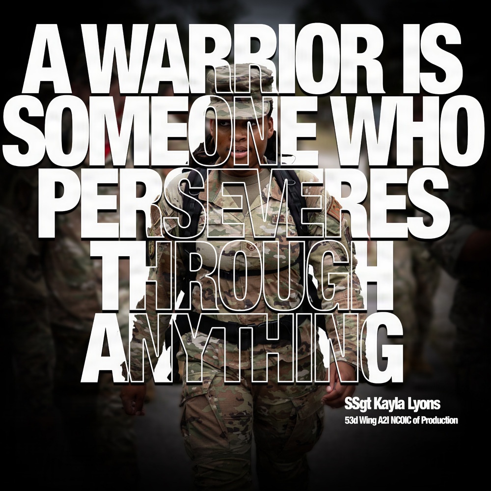 "A Warrior is Someone who Perseveres Through Anything" Graphic