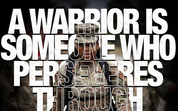 "A Warrior is Someone who Perseveres Through Anything" Graphic
