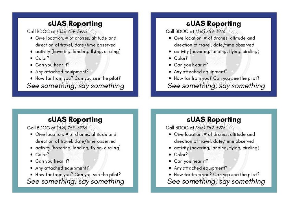 sUAS Reporting Cards