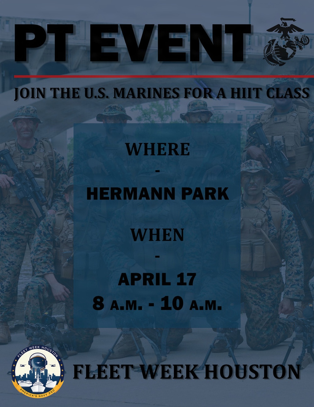 Fleet Week Houston physical training poster