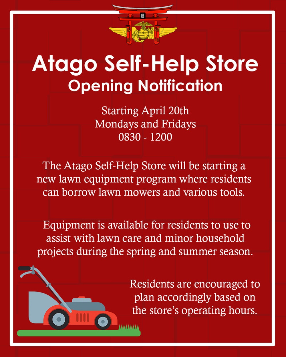 Atago Self-Help Store Opening