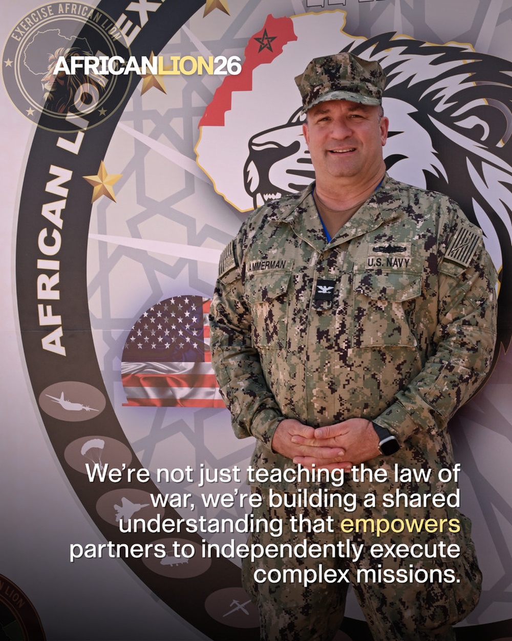 US Navy Capt. Ben Ammerman teaches law of war during African Lion 26 academics