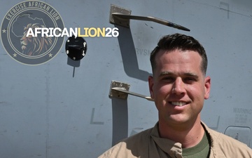 US Marine Corps Maj. TJ Roth participates in African Lion 26 logistic resupply