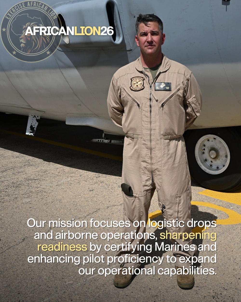 US Marine Corps Master Sgt. Christopher Copen participates in African Lion 26 logistic resupply
