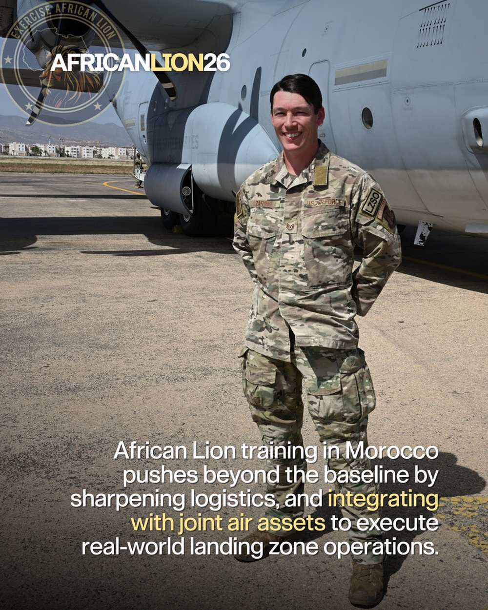 US Air Force Tech. Sgt. Henry Zaring participates in African Lion 26 logistic resupply