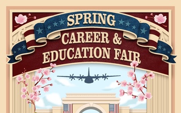 Spring Career and Education Fair graphic highlights employment and academic opportunities around Little Rock AFB