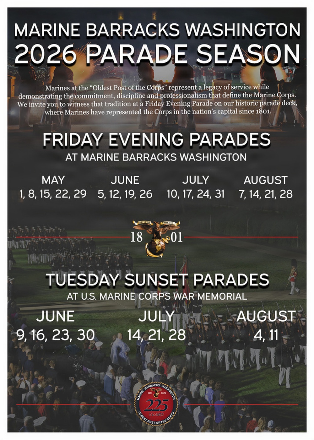 Marine Barracks Washington 2026 Parade Season Schedule Announcement