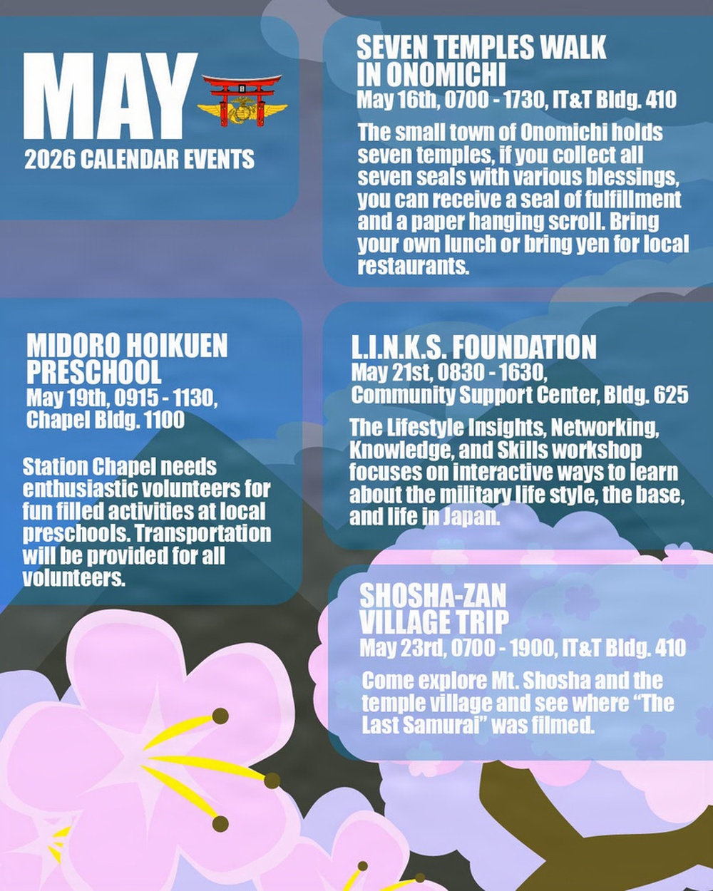 MCAS Iwakuni May 2026 Event Calender