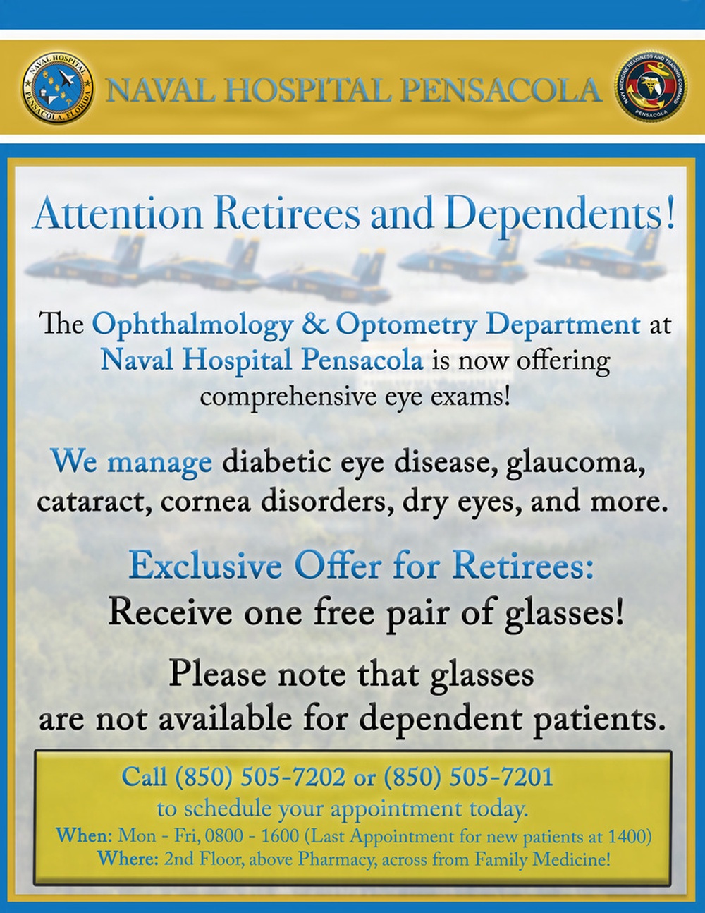 NMRTC Pensacola 2026 Comprehensive Eye Exam Flyer