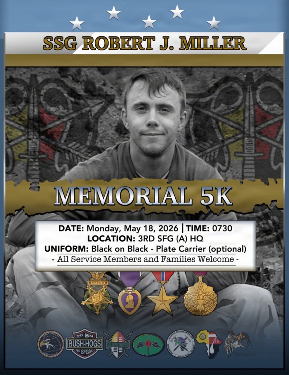 3rd Special Forces Group (Airborne) to host annual Robbie Miller 5k at Fort Bragg