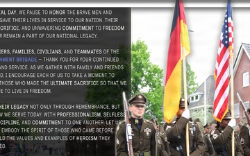 16th Sustainment Brigade Memorial Day Message