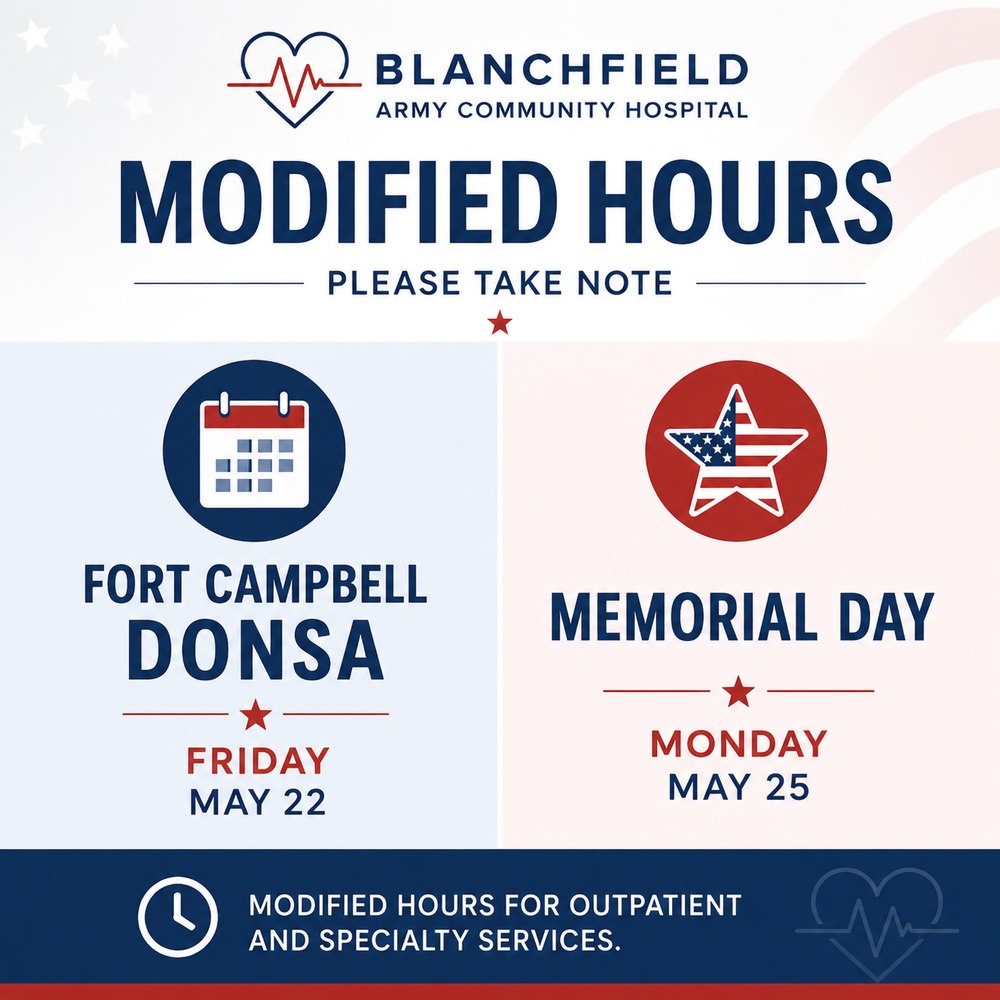 Memorial Day Modified Hours of Operation