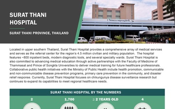 Walter Reed Army Institute of Research – Armed Forces Research Institute of Medical Sciences (WRAIR-AFRIMS) One-Pagers - Surat Thani Hospital