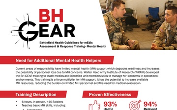 Battlefield Health Guidelines for mEdic Assessment &amp; Response (BH Gear) One-Pager