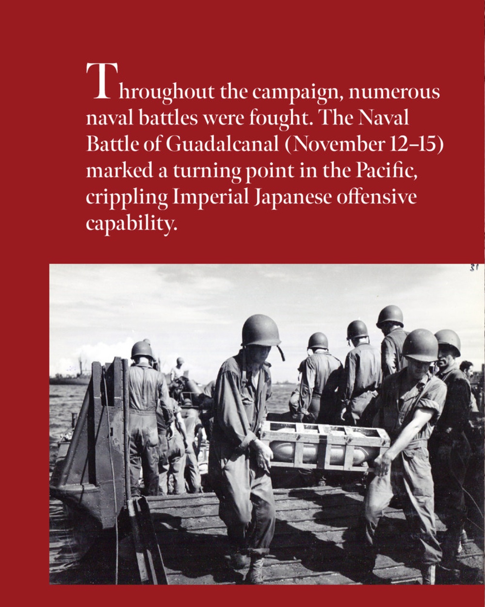 Battle of Guadalcanal in the Solomon Islands 1942