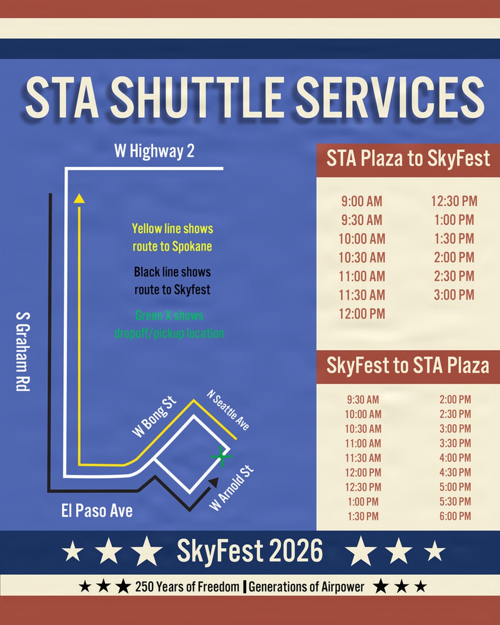 SkyFest 2026 shuttle service