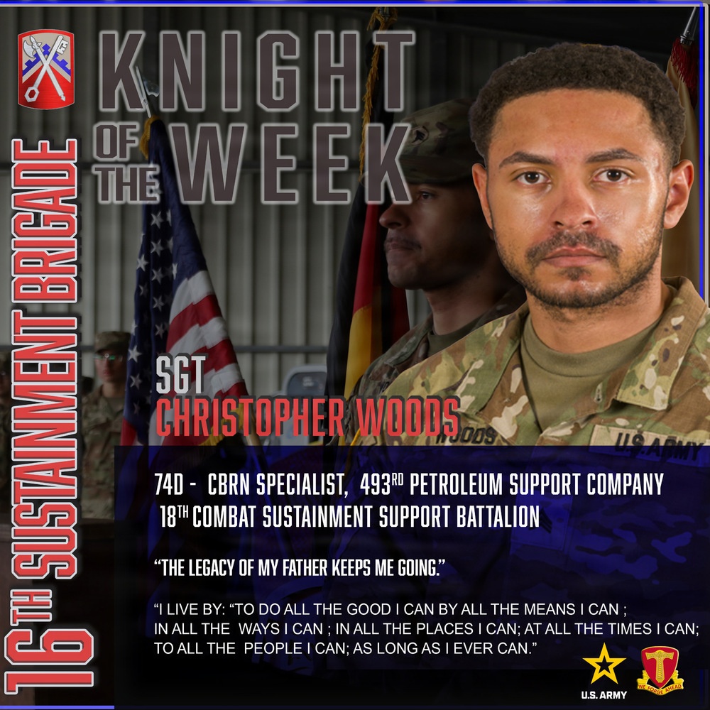 16th Sustainment Brigade Knight of the Week Spotlight