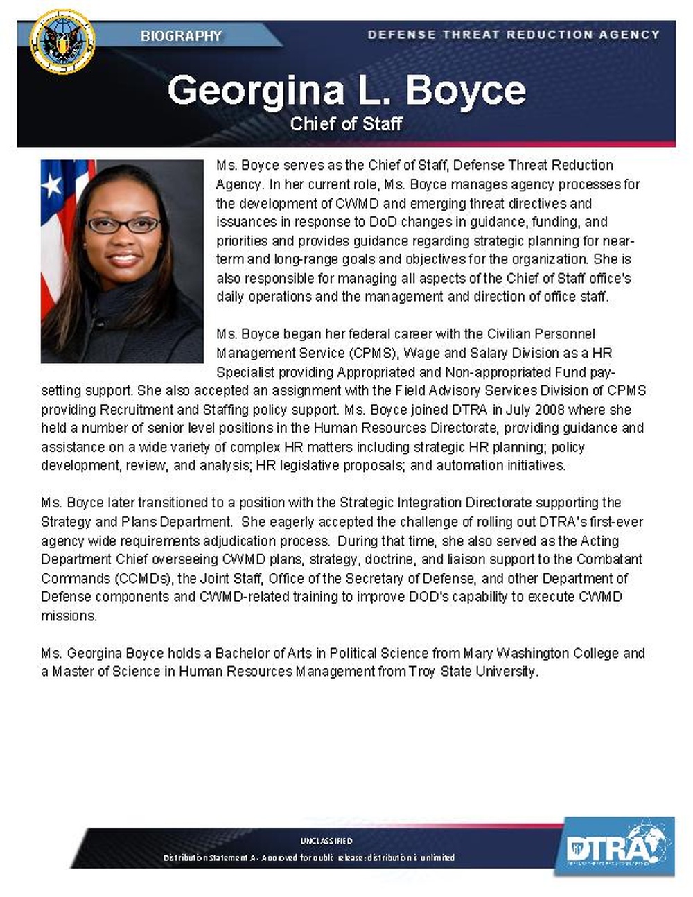 Ms. Georgina Boyce Bio