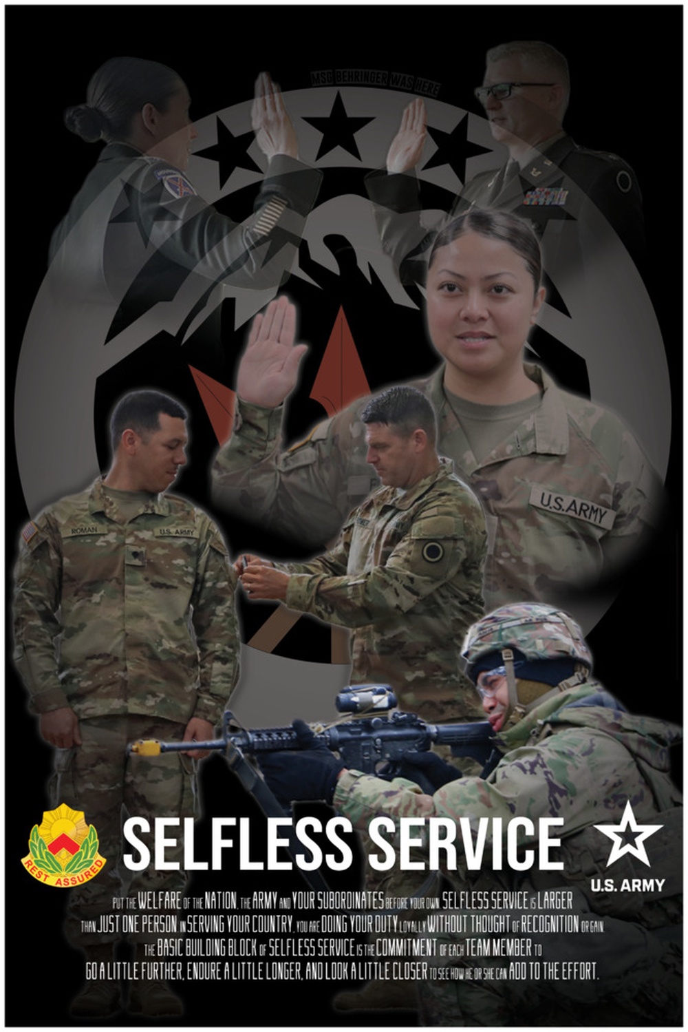 Army Values Poster SELFLESS SERVICE